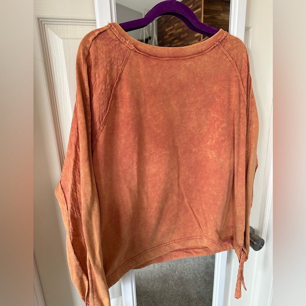 EUC🧡Oli & Hali Mineral Washed Side Tie Sweatshirt Small Rust - Picture 5 of 8